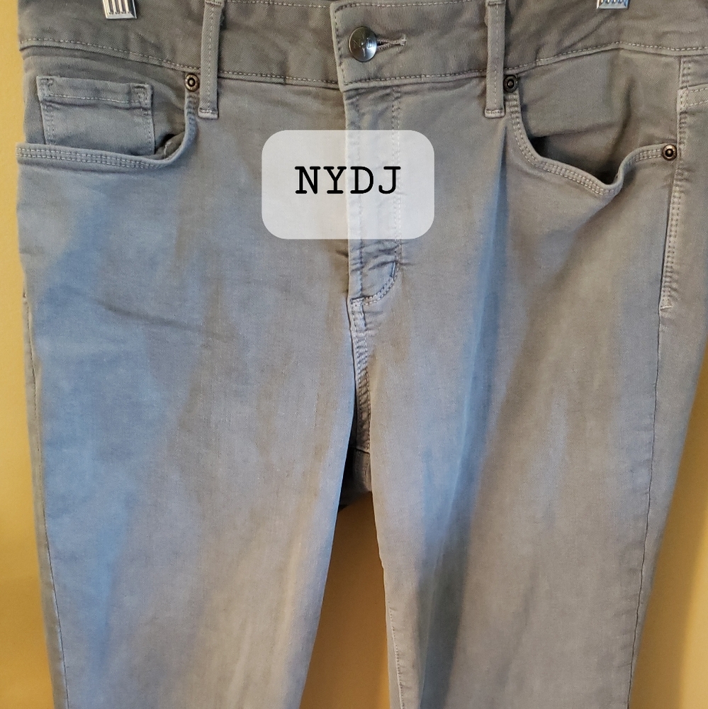 NYDJ Petite Marilyn Light gray denim cuffed capris
